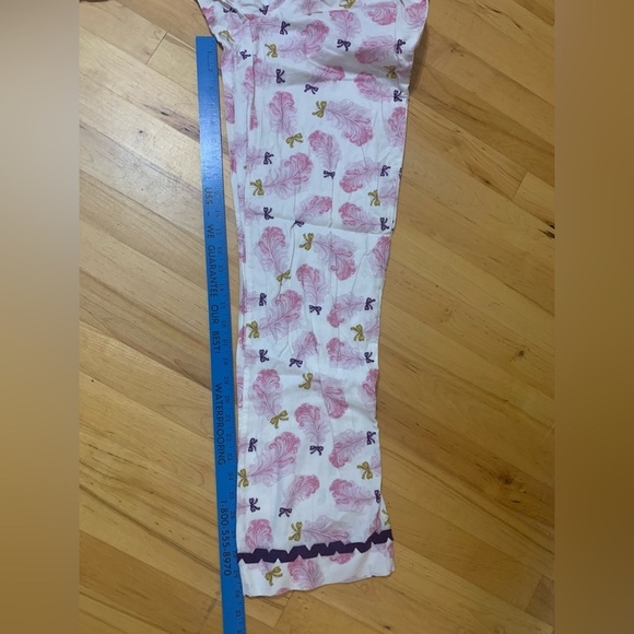 Victoria’s Secret Vintage Feather & Bow Cotton Pajama Set XS Pink Purple - Picture 10 of 11